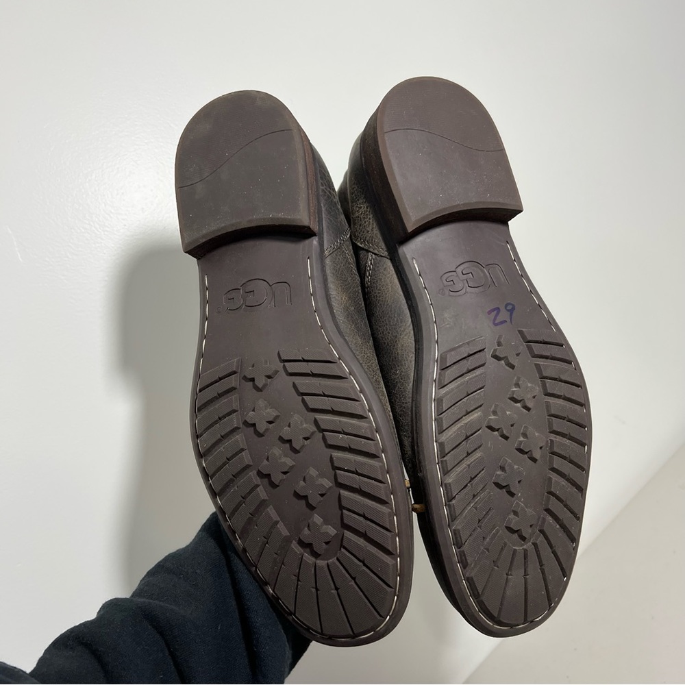 UGG Mens Brown Leather Buckled Lancing Boots - Picture 7 of 11